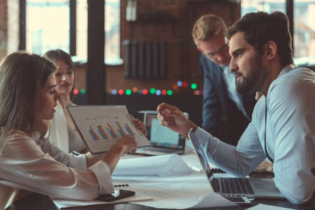 Working people in workplaceの写真素材