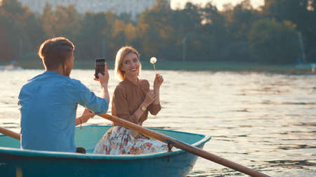 Happy couple on a romantic dateの写真素材