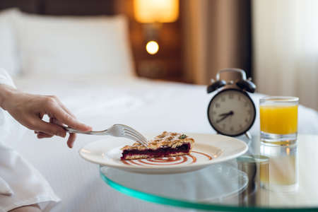 Delicious breakfast in the roomの写真素材