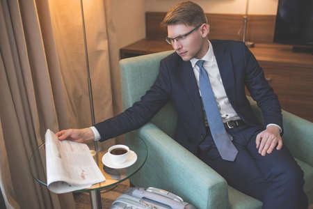 Young businessman at the table