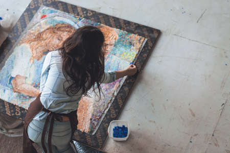 Working girl with mosaicの写真素材