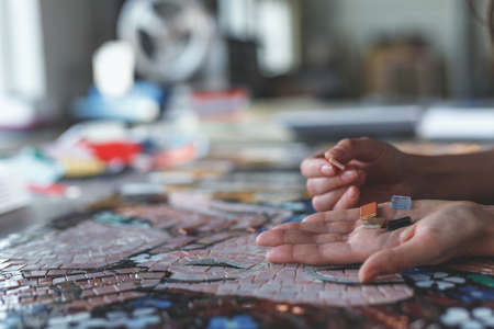 Woman at work closeupの写真素材