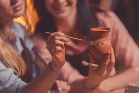 Drawing women closeupの写真素材