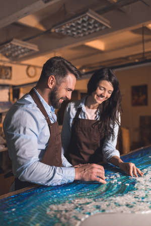 Smiling professionals at workの写真素材