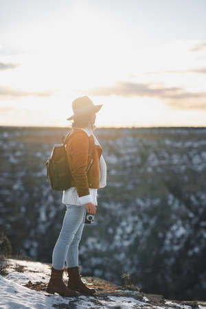 Young photographer in the Grand Canyon National Park