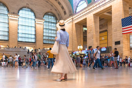 Young girl in the Grand Central terminal in New York City