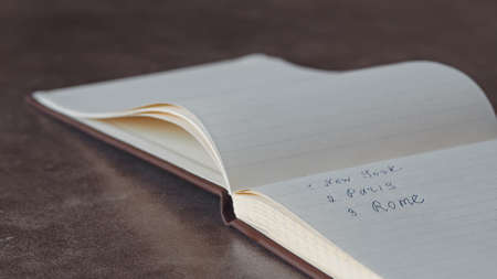 Notebook with written text close-upの写真素材