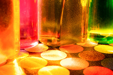 Colorful water bottleの写真素材