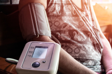 Men's health check blood pressure and heart rateの写真素材
