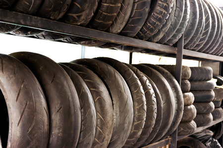Motorcycle tire shopの写真素材