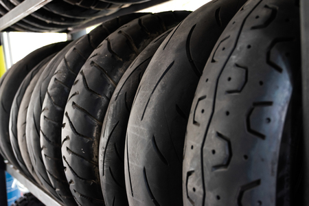 Motorcycle tire shopの写真素材