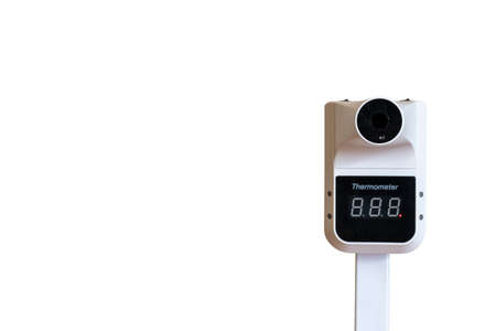 Close up thermometer isolated on whitebackground with clipping pathの写真素材