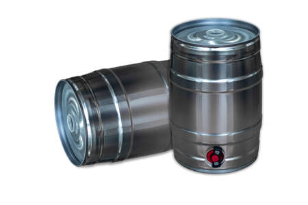 Beer keg isolated on white backgroundの写真素材