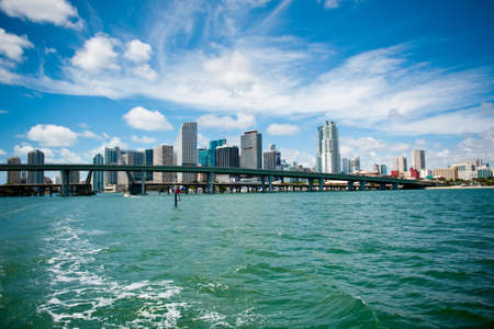 Miami city view from the boatの写真素材