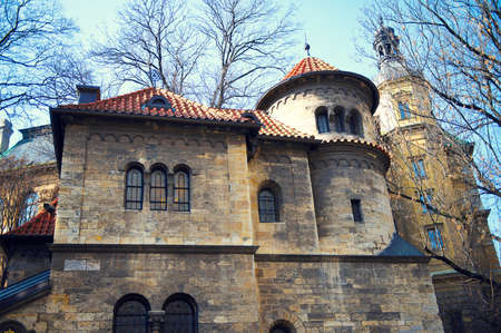 View on old beautiful historical jude building in Pragueのeditorial素材