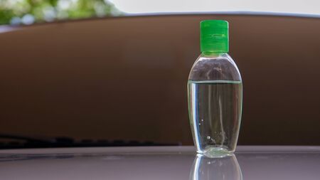 Close up of hand sanitizer gel on the tableの写真素材