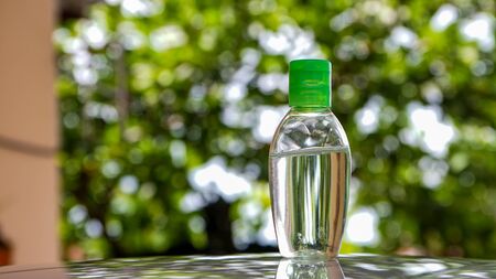 Close up of hand sanitizer gel on the tableの写真素材