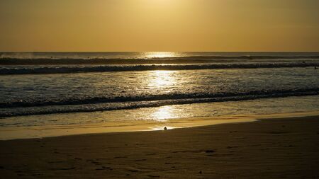 Beautiful views of the beach, sea and sky at sunsetの写真素材