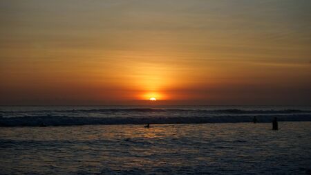 Beautiful views of the sunset on the beachの写真素材
