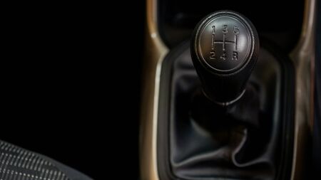 Close up of the gear shift lever of the carの写真素材