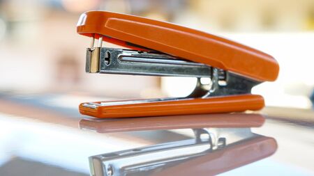 Close up the stapler on the tableの写真素材