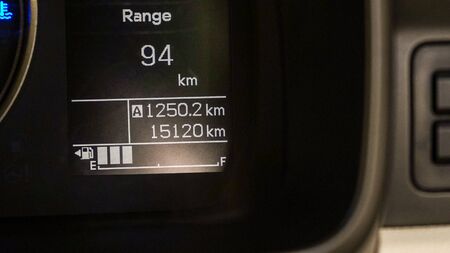 Close up of car speed gaugeの写真素材