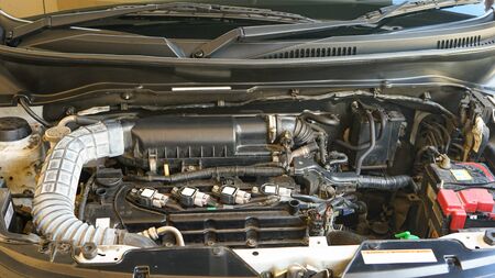 Close up the car engine