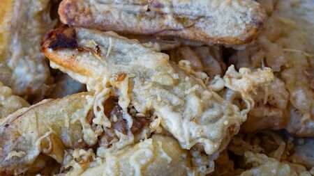 Close up of crispy fried bananas