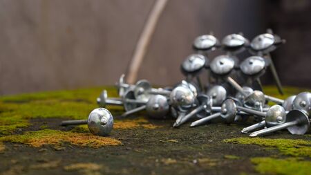 Close up iron nailsの写真素材