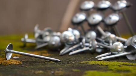 Close up iron nailsの写真素材