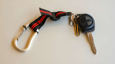 Close up the car keys on the table