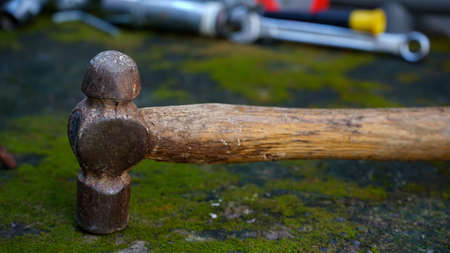 Close up old hammer