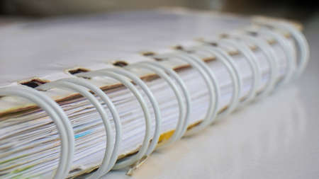 Close up section of a notebook