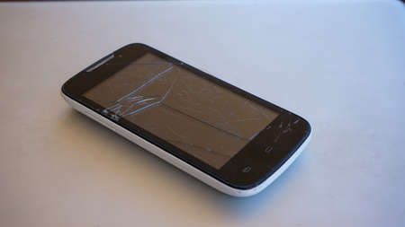 Close up the broken smartphoneの写真素材