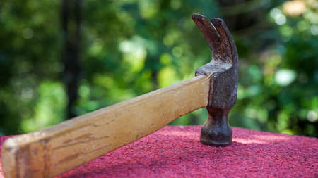 Close up old hammerの写真素材