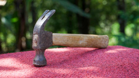 Close up old hammerの写真素材