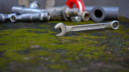 Close up the wrenchの写真素材