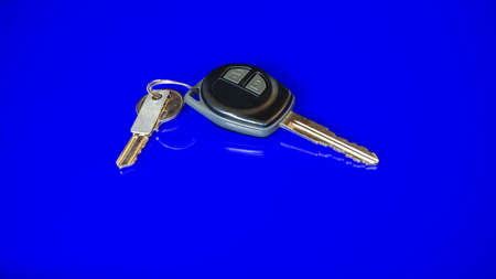 Close up of the car key on the tableの写真素材