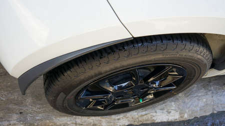 Close up of car wheels