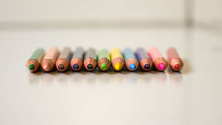 Close up of colored pencils