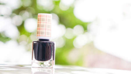 Close up of nail polish bottlesの写真素材