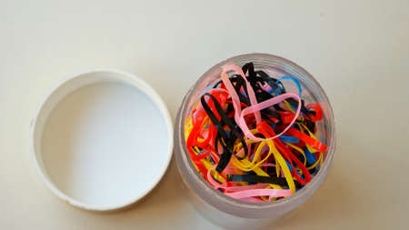 Colorful rubber bands background