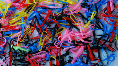 Colorful rubber bands background