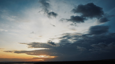 Landscape scenery in the tropical countryside in the morningの写真素材