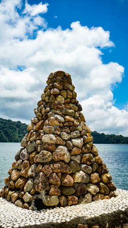 Mountain lake landscape in Baliの写真素材