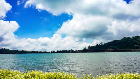 Mountain lake landscape in Baliの写真素材
