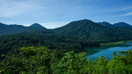 Mountain lake landscape in Baliの写真素材