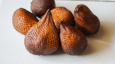 Close up of tropical fruit on the tableの写真素材