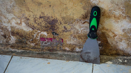 Close up of equipment for painting wallsの写真素材