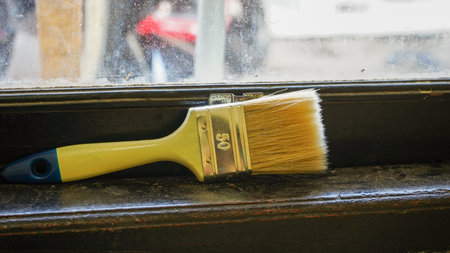 Close up of equipment for painting wallsの写真素材
